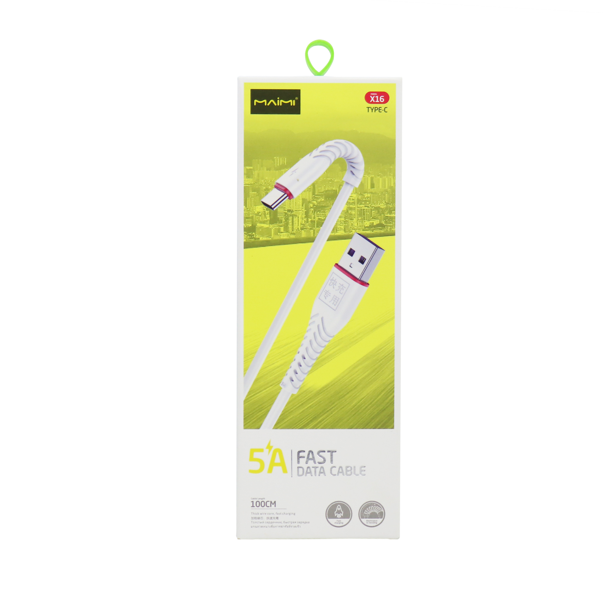 KABEL DATA MAIMI X16-5A-TYPE C-1M-WHITE+RED -QC3.0 ORIGINAL